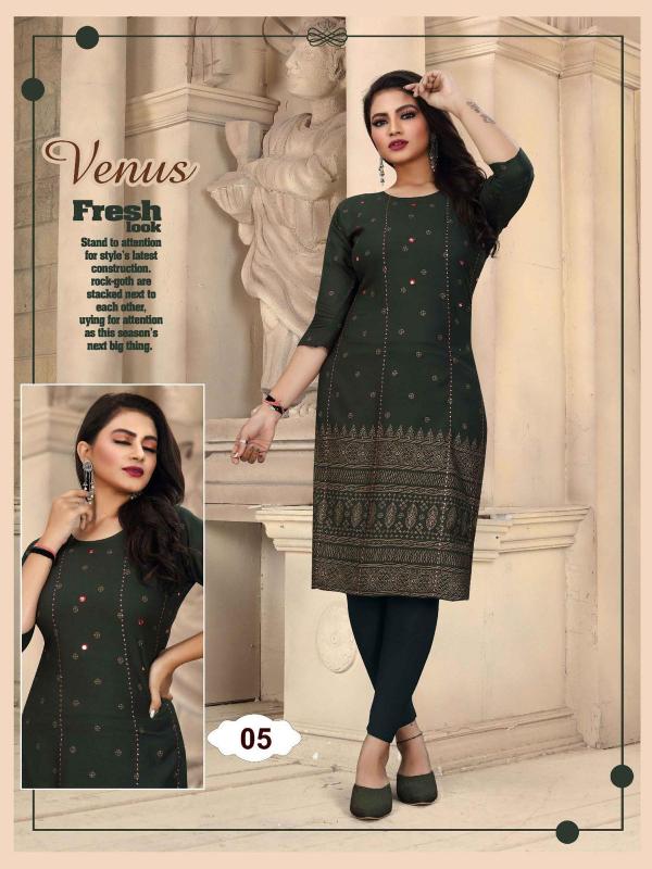 Aagya Venus Ethnic Wear Rayon Designer Kurti Collection